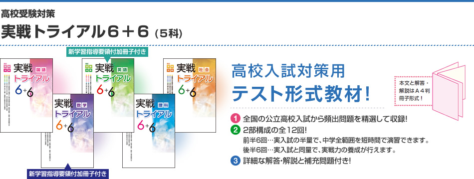 高校入試対策用 テスト形式教材！ 本文と解答・解説はA4版冊子形式！