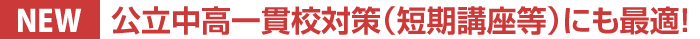 公立中高一貫校対策（短期講座等）にも最適！