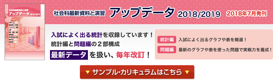 入試によく出る統計を収録しています。統計編と問題編の2部構成。最新データを扱い、毎年改訂！