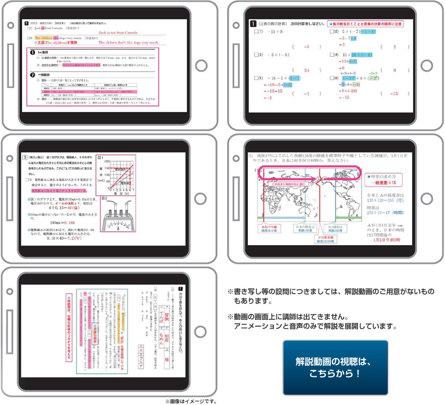 ※書き写し等の設問につきましては、解説動画のご用意がないものもあります。※動画の画面上に講師は出てきません。アニメーションと音声のみで解説を展開しています。