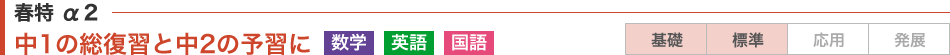 冬特2：1学期までの総復習に