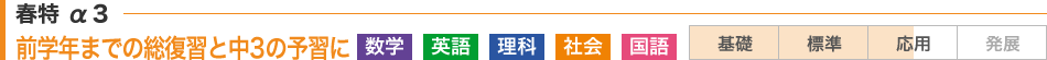 冬特3：受験対策の基礎固めに