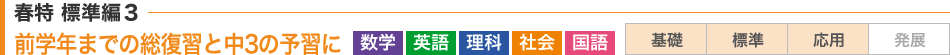 前学年までの総復習と中3の予習に