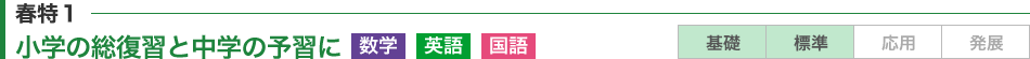 春特1：小学の総復習と中学の予習に