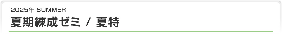 2024年 SUMMER 夏期練成ゼミ / 夏特 / 練ゼミノート