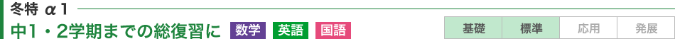 冬特1：1学期までの総復習に