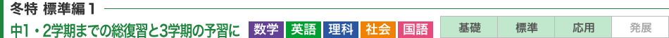 中1・2学期までの総復習と3学期の予習に